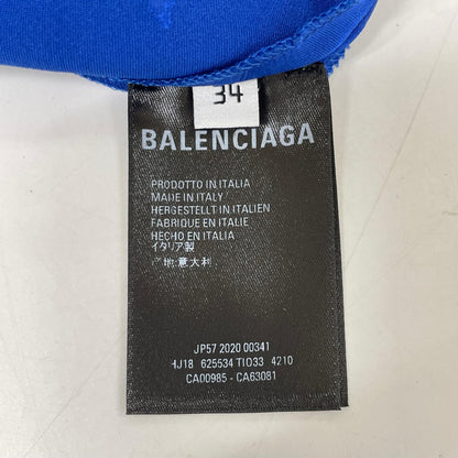 BALENCIAGA バレンシアガ 625534 20年製 ブルー フラワー柄 アシンメトリーロングスカート スカート
