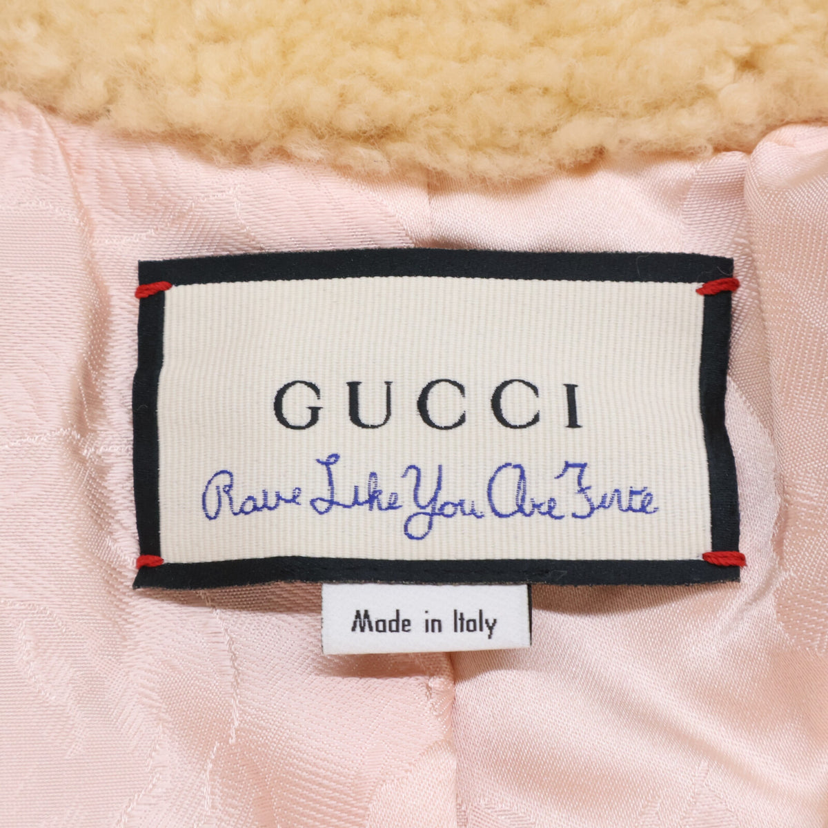 GUCCI グッチ 美品 国内正規 RAVE LIKE YOU ARE FIVE 637810 フラワーコサージュ シアリング ボアファーコート コート