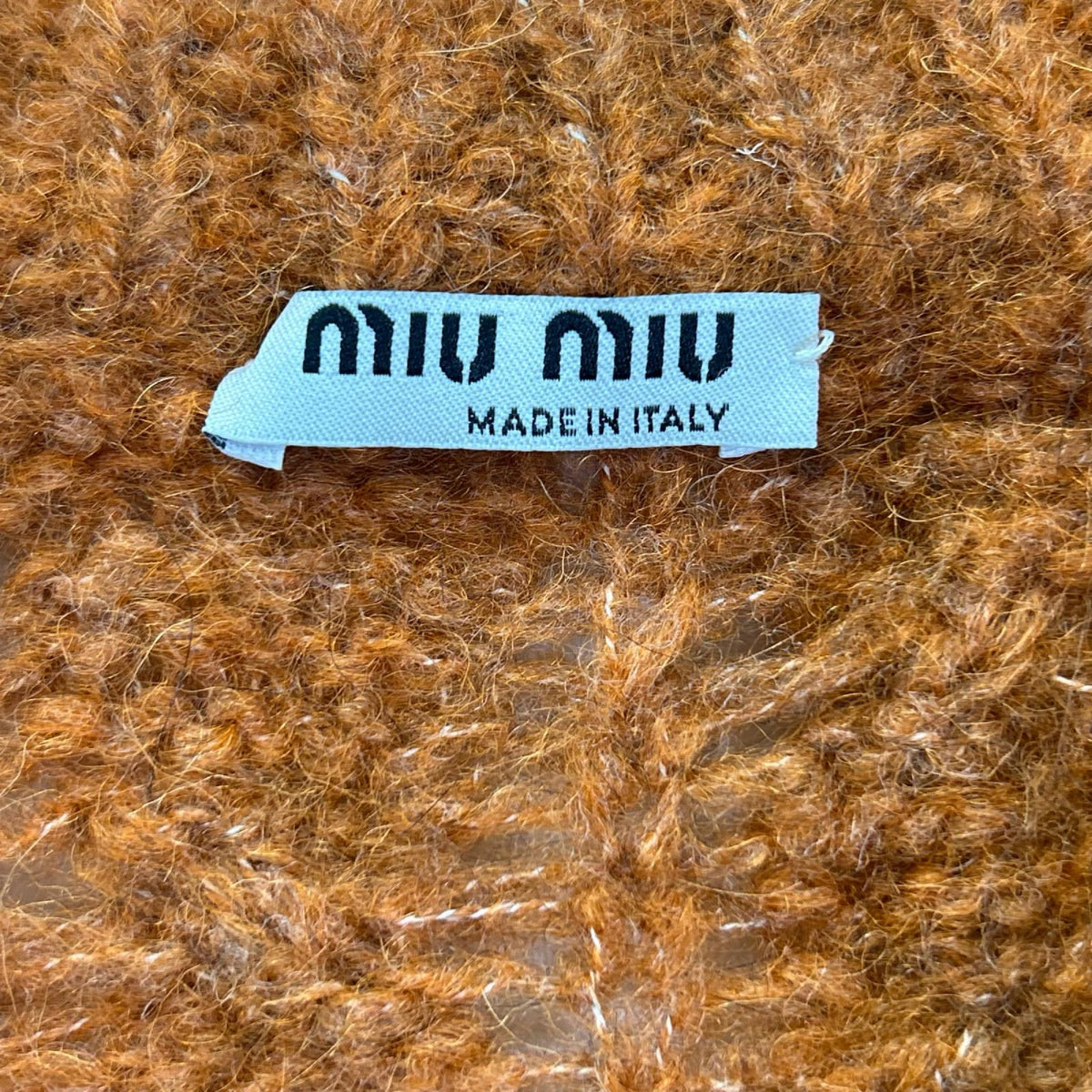 MIUMIU ミュウミュウ MMT838 オレンジ アルパカ フリルケーブルニットベスト トップス