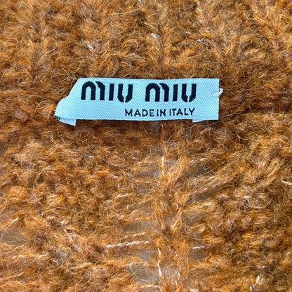 MIUMIU ミュウミュウ MMT838 オレンジ アルパカ フリルケーブルニットベスト トップス