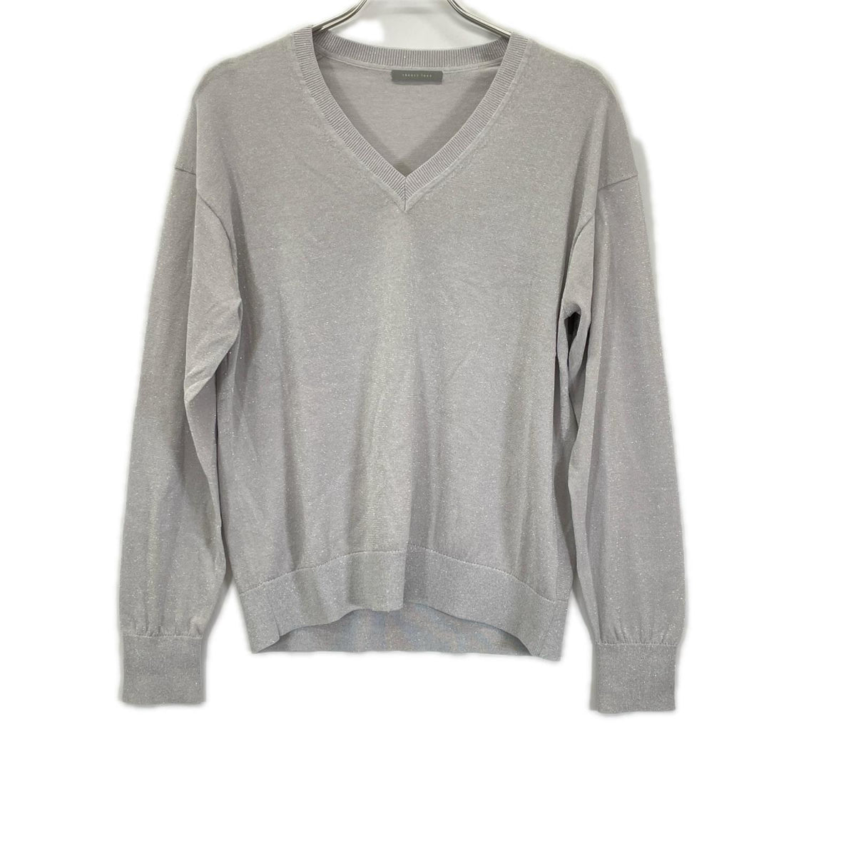 theory luxe セオリーリュクス 25SS グレー Vネック ラメニットトップス トップス