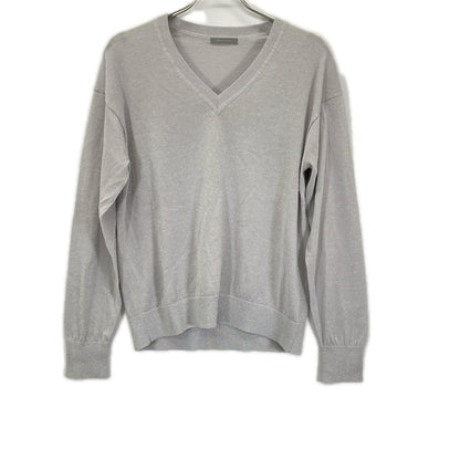 theory luxe セオリーリュクス 25SS グレー Vネック ラメニットトップス トップス