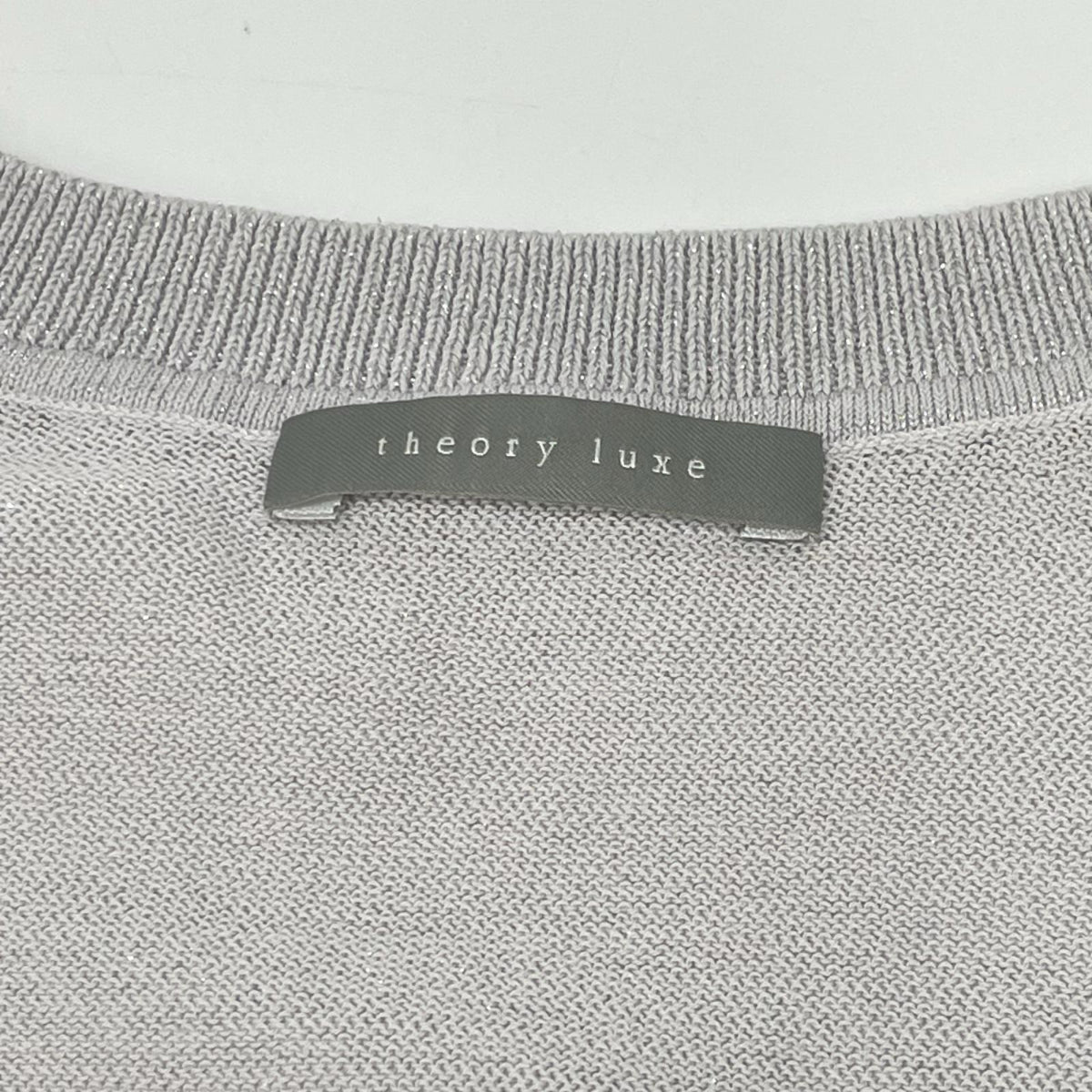 theory luxe セオリーリュクス 25SS グレー Vネック ラメニットトップス トップス