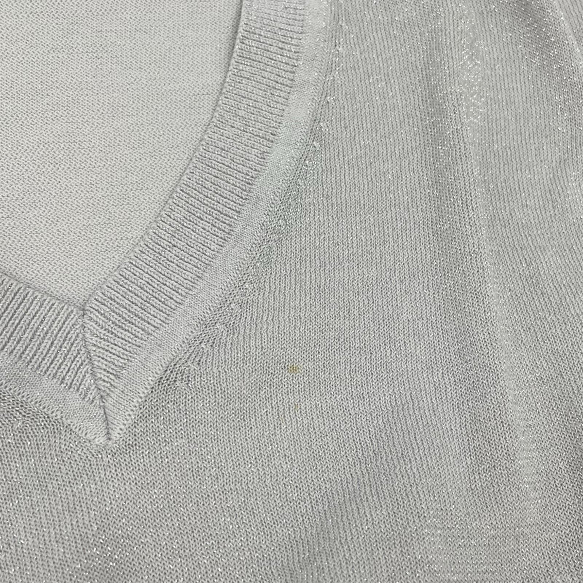 theory luxe セオリーリュクス 25SS グレー Vネック ラメニットトップス トップス