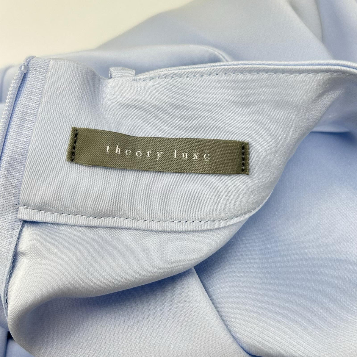 theory luxe セオリーリュクス 25SS ライトブルー HARLOW SATIN SOLEILE ボウタイブラウス トップス