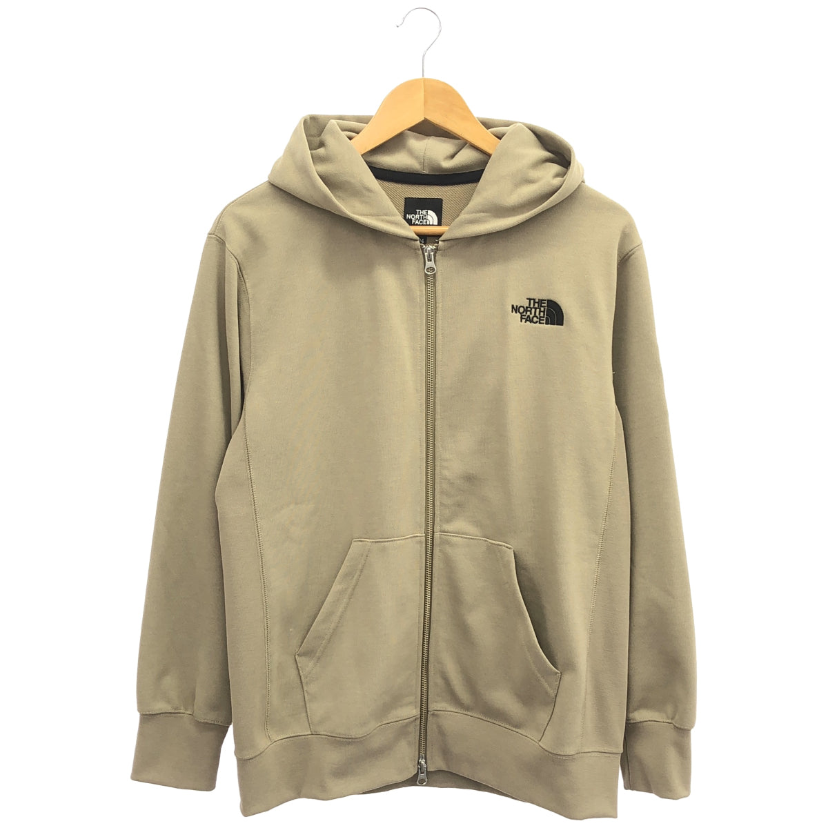 THE NORTH FACE ノースフェイス NT12037 ツイルベージュ スクエアロゴ フルジップパーカー トップス