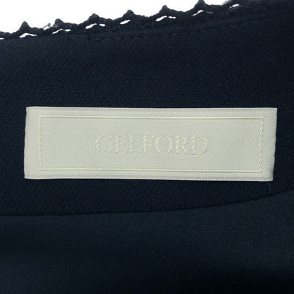 CELFORD セルフォード CWF0184118 ネイビー バックジップ レース切替 ロングワンピース トップス