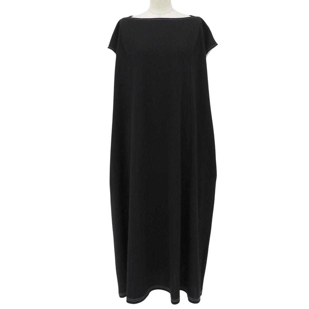 MOYURU 萌 バックホワイトライン ノースリーブワイドワンピース レディース 黒 ブラック M ワンピース