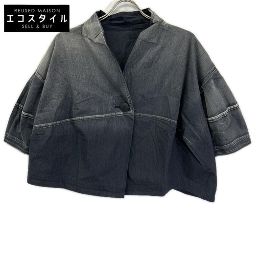 m mefu MEFU (MEFU) 10125403 Black Denim-Like Short-Sleeve Shirt Jacket Jackets