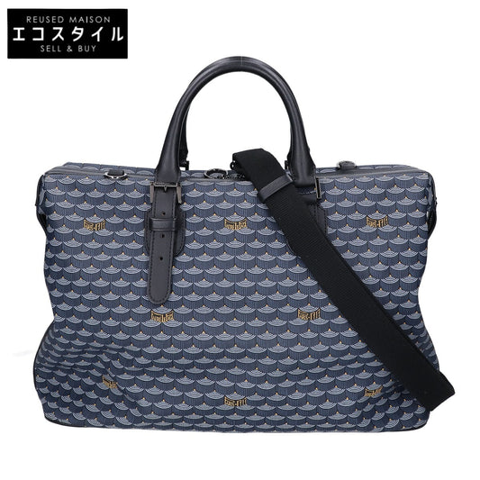 Faure Le Page フォーレルパージュ 美品 コーティングキャンバス x レザー エカイユ柄 2WAYボストンバッグ ボストンバッグ
