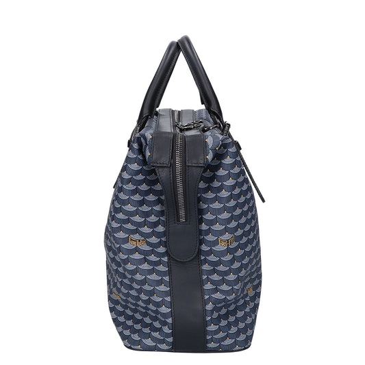 Faure Le Page フォーレルパージュ 美品 コーティングキャンバス x レザー エカイユ柄 2WAYボストンバッグ ボストンバッグ