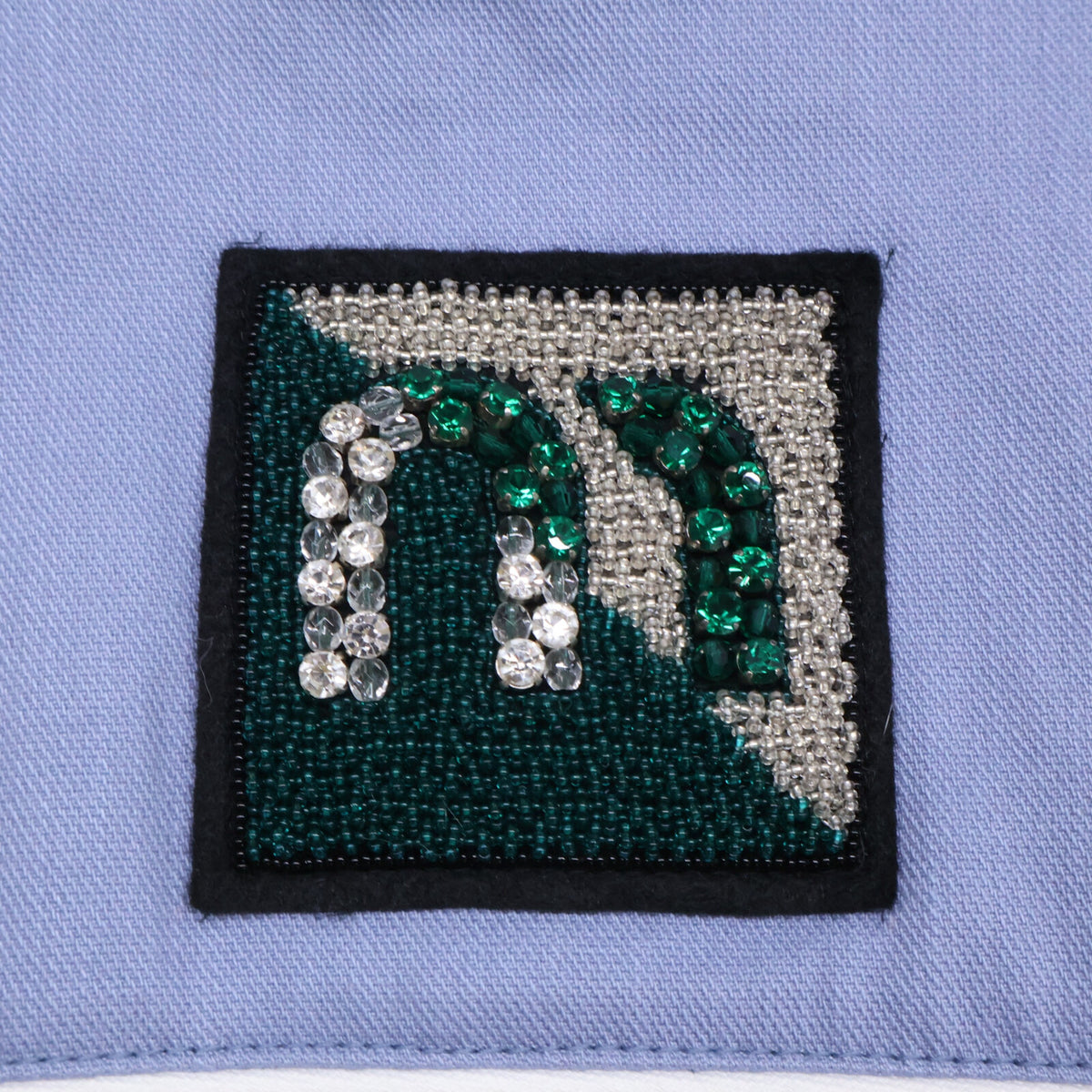 MIUMIU ミュウミュウ 【新品同様/国内正規】MAT45 1Q3A 2018 Resort Patch Coveralls クリスタル/ビーズ/刺繍 ワッペン オールインワン オーバーオール オールインワン