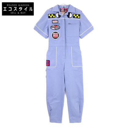 MIUMIU ミュウミュウ 【新品同様/国内正規】MAT45 1Q3A 2018 Resort Patch Coveralls クリスタル/ビーズ/刺繍 ワッペン オールインワン オーバーオール オールインワン