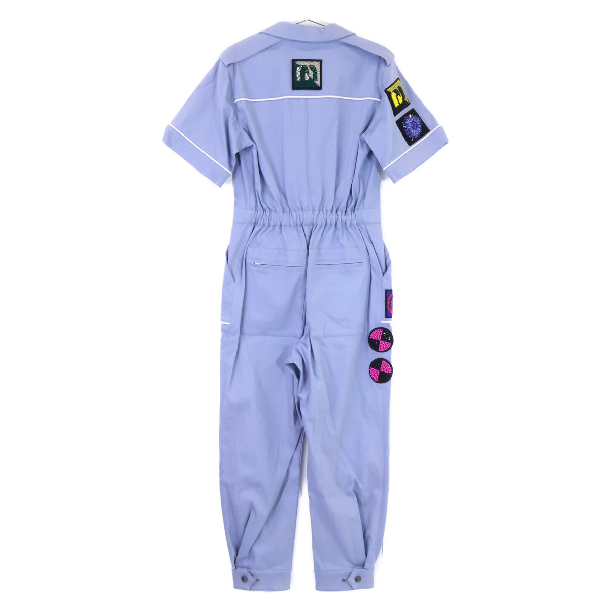 MIUMIU ミュウミュウ 【新品同様/国内正規】MAT45 1Q3A 2018 Resort Patch Coveralls クリスタル/ビーズ/刺繍 ワッペン オールインワン オーバーオール オールインワン