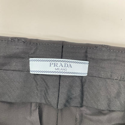 PRADA プラダ DNA528 S111 ブラック ポリエステル センタープレス テーパードスラックス ボトムス