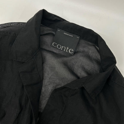 conte コンテ 8511-1-000013 ブラック コットン シェルボタン シアーサファリシャツ トップス