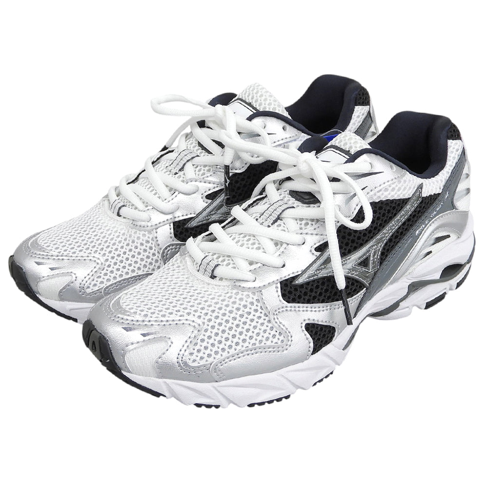 MIZUNO ミズノ 新品同様 WAVE RIDER 10 スニーカー シューズ メンズ ホワイト×ブラック×シルバー 25cm D1GA210405 シューズ