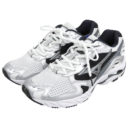 MIZUNO ミズノ 新品同様 WAVE RIDER 10 スニーカー シューズ メンズ ホワイト×ブラック×シルバー 25cm D1GA210405 シューズ