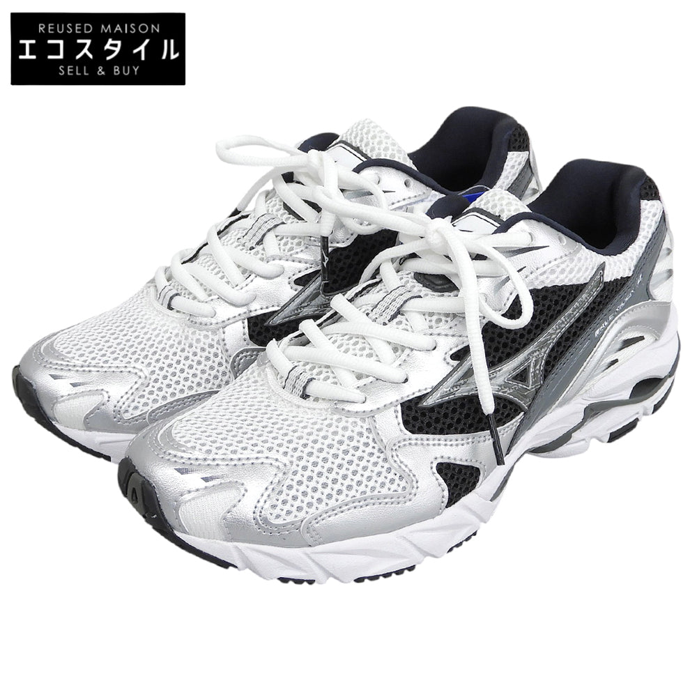 MIZUNO ミズノ 新品同様 WAVE RIDER 10 スニーカー シューズ メンズ ホワイト×ブラック×シルバー 25cm D1GA210405 シューズ