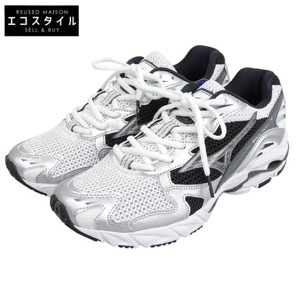 MIZUNO ミズノ 新品同様 WAVE RIDER 10 スニーカー シューズ メンズ ホワイト×ブラック×シルバー 25cm D1GA210405 シューズ