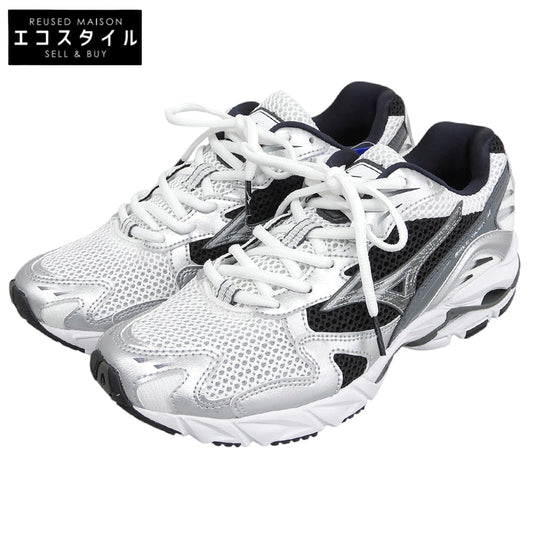 MIZUNO ミズノ 新品同様 WAVE RIDER 10 スニーカー シューズ メンズ ホワイト×ブラック×シルバー 25cm D1GA210405 シューズ