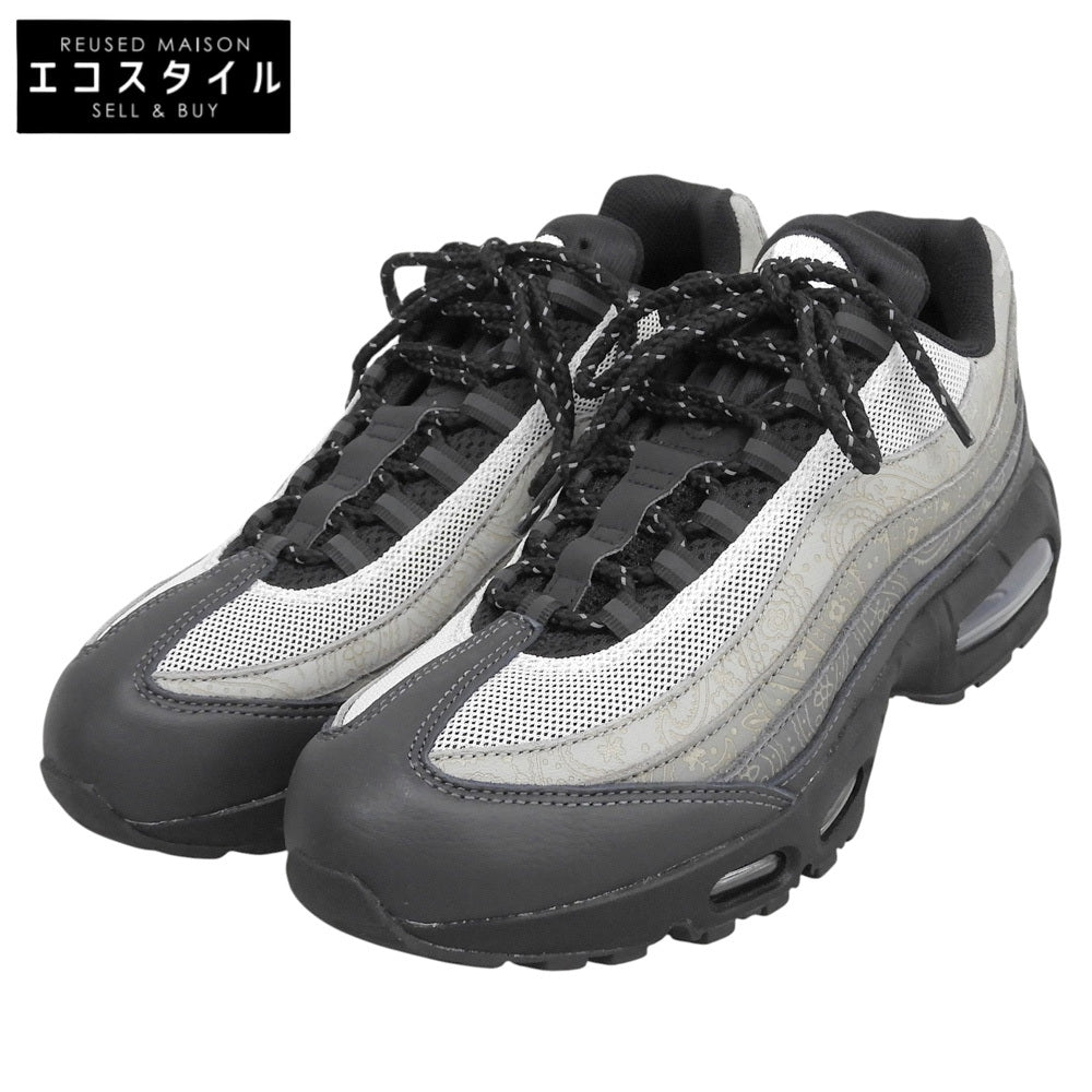 NIKE ナイキ 美品 AIR MAX95 ビッグバブル レザーペイズリー シューズ メンズ ブラック×グレー 27.5cm IR0802-100 シューズ