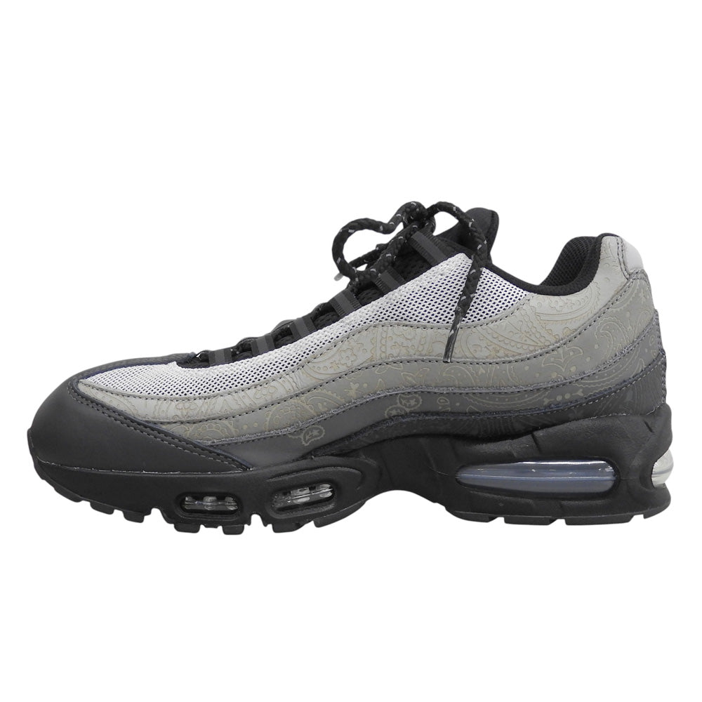 NIKE ナイキ 美品 AIR MAX95 ビッグバブル レザーペイズリー シューズ メンズ ブラック×グレー 27.5cm IR0802-100 シューズ