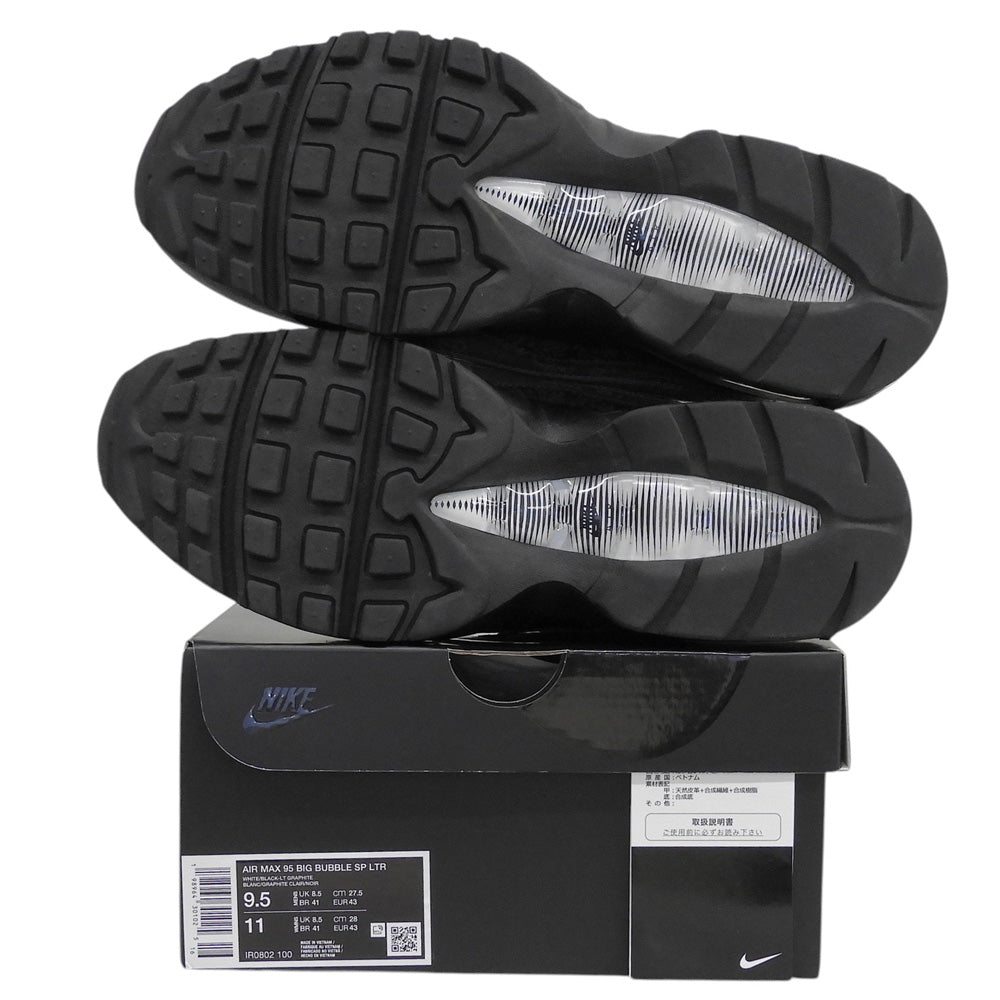 NIKE ナイキ 美品 AIR MAX95 ビッグバブル レザーペイズリー シューズ メンズ ブラック×グレー 27.5cm IR0802-100 シューズ