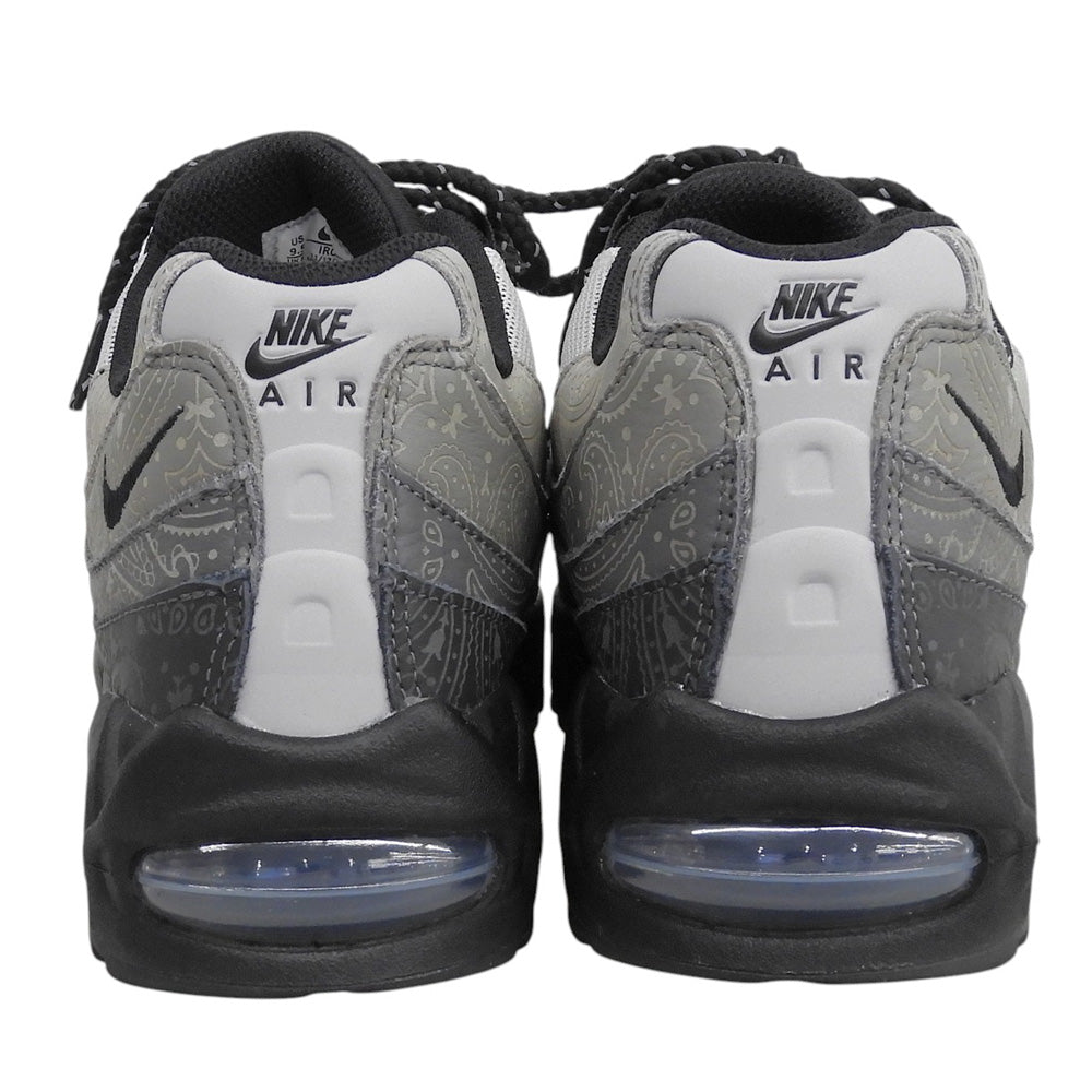 NIKE ナイキ 美品 AIR MAX95 ビッグバブル レザーペイズリー シューズ メンズ ブラック×グレー 27.5cm IR0802-100 シューズ
