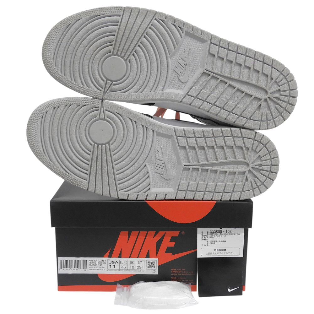 NIKE ナイキ 美品 Air Jordan 1 High Bleached Coral/ブリーチドコーラル スニーカー シューズ メンズ ホワイト×ブラック 29cm 555088-108 シューズ