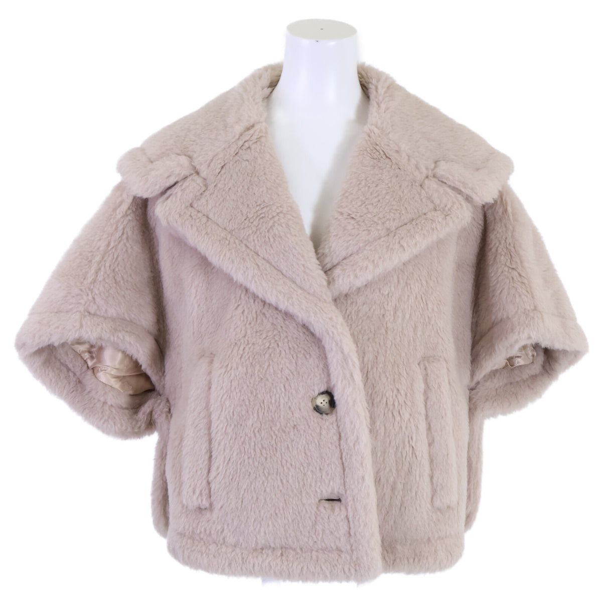 Max Mara マックスマーラ 【美品/国内正規】23473601376 CAMBUSA アルパカ/シルク混 テディベア ケープ ジャケット