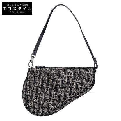 Christian Dior クリスチャンディオール 02年製 トロッター ジャカード サドルポーチ ワン ショルダーバッグ