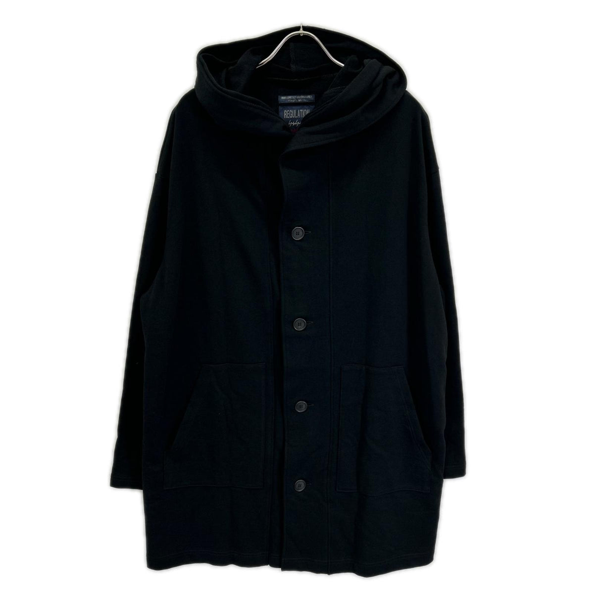 REGULATION Yohji Yamamoto レギュレーション ヨウジヤマモト HW-T55-074 26年 ブラック 40/20 MINI FRENCH TERRY HOODED COAT フーデットコート ジャケット