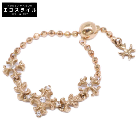 AbHeri アベリ 美品 637A Diamond Chain-Ring/クロスモチーフ 0.04ctダイヤモンドチェーン リング 指輪