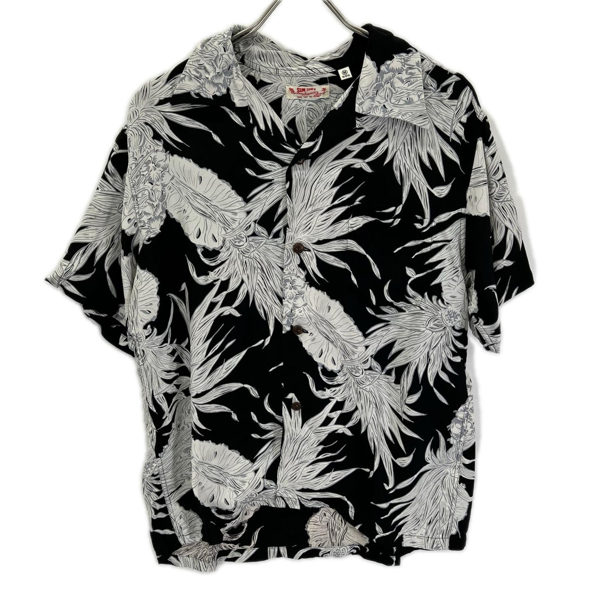 SUN SURF サンサーフ SS39413h ホワイト×ブラック ISLAND PINEAPPLE/アイランドパイナップル アロハシャツ トップス