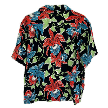 SUN SURF サンサーフ SS39217 ブラック CATTLEYA ORCHID/カトレアオーキッド アロハシャツ トップス