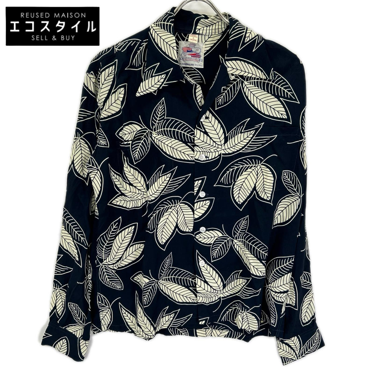 DUKE KAHANAMOKU デュークカハナモク ブラック×ホワイト スペシャルエディション ISLAND LEAF/アイランドリーフ アロハシャツ トップス