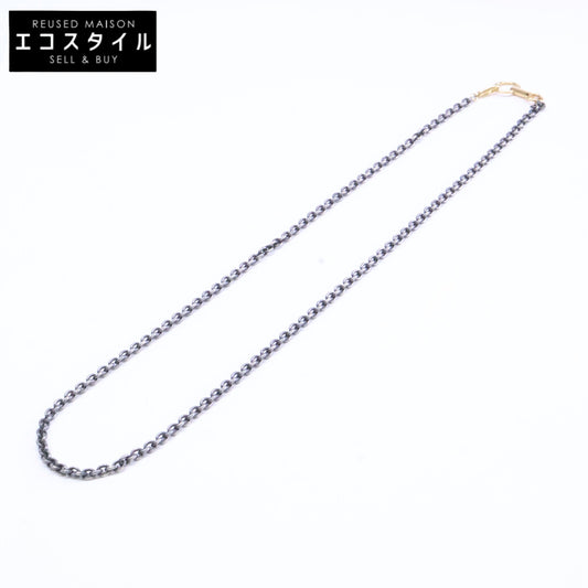 HIROTAKA ヒロタカ 美品 AB214TMNO Pipistrello K18 ダブルリング オキシダイズド シルバーチェーン ネックレス