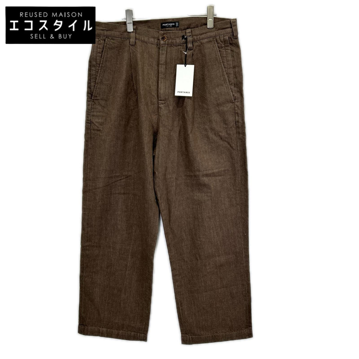 PORTANCE ポータンス PC01C011-PT03 26SS ブラウン ヘンプ混 HEMP MIX SLACKS デニムパンツ ボトムス