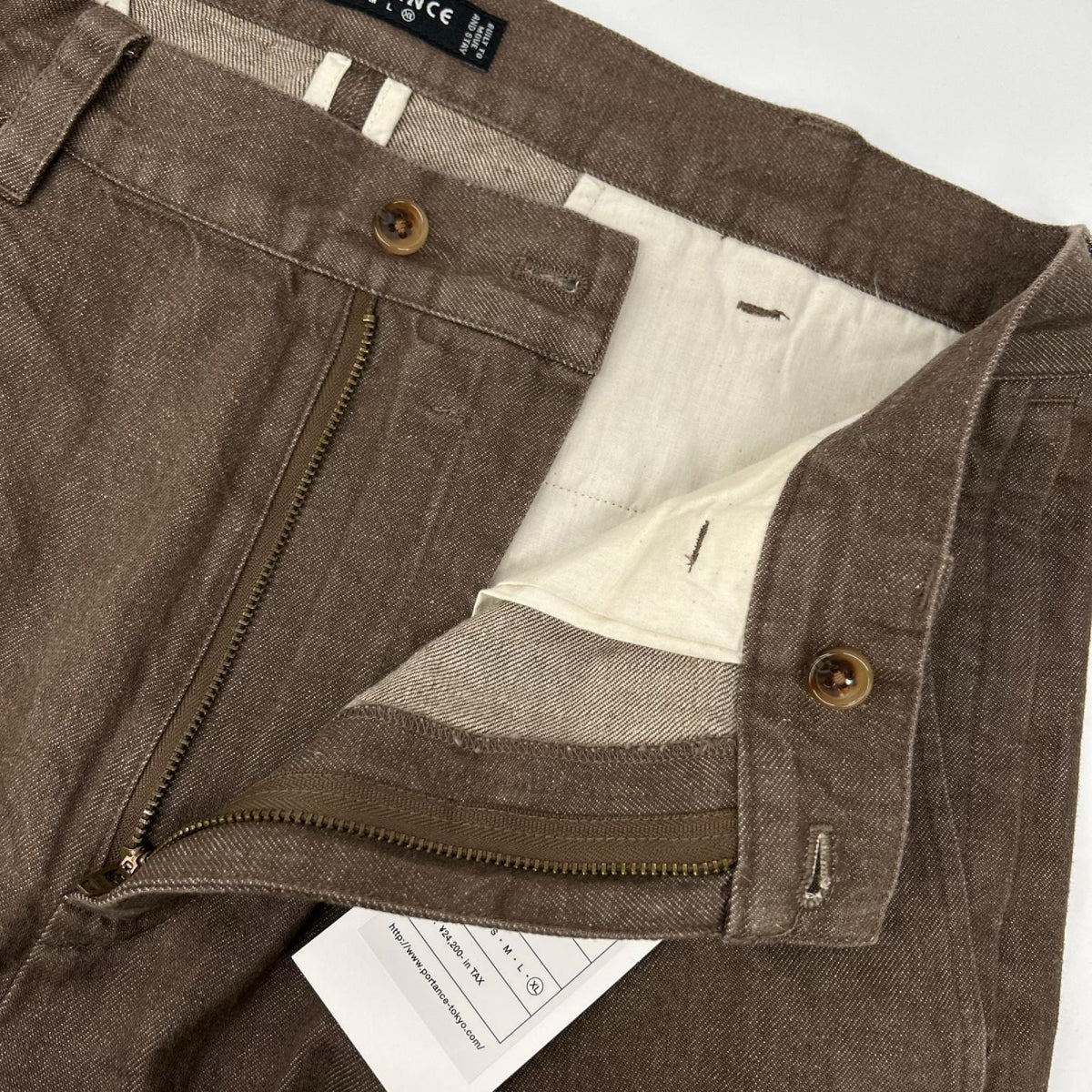 PORTANCE ポータンス PC01C011-PT03 26SS ブラウン ヘンプ混 HEMP MIX SLACKS デニムパンツ ボトムス