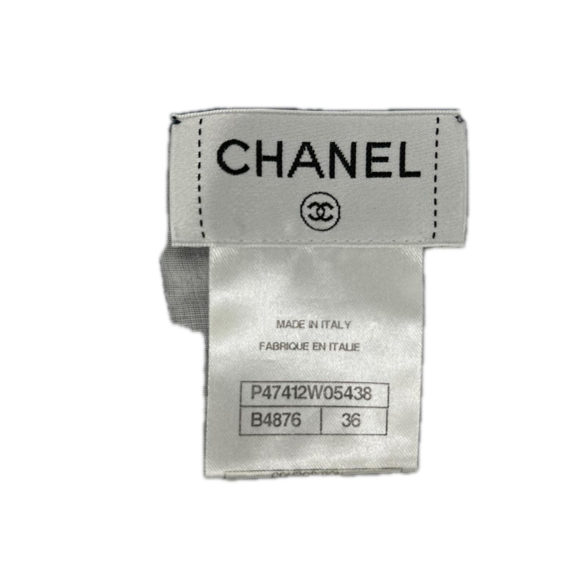 CHANEL シャネル P47412W05438 ネイビー コットン混 カメリアレース ショートスリーブブラウス トップス