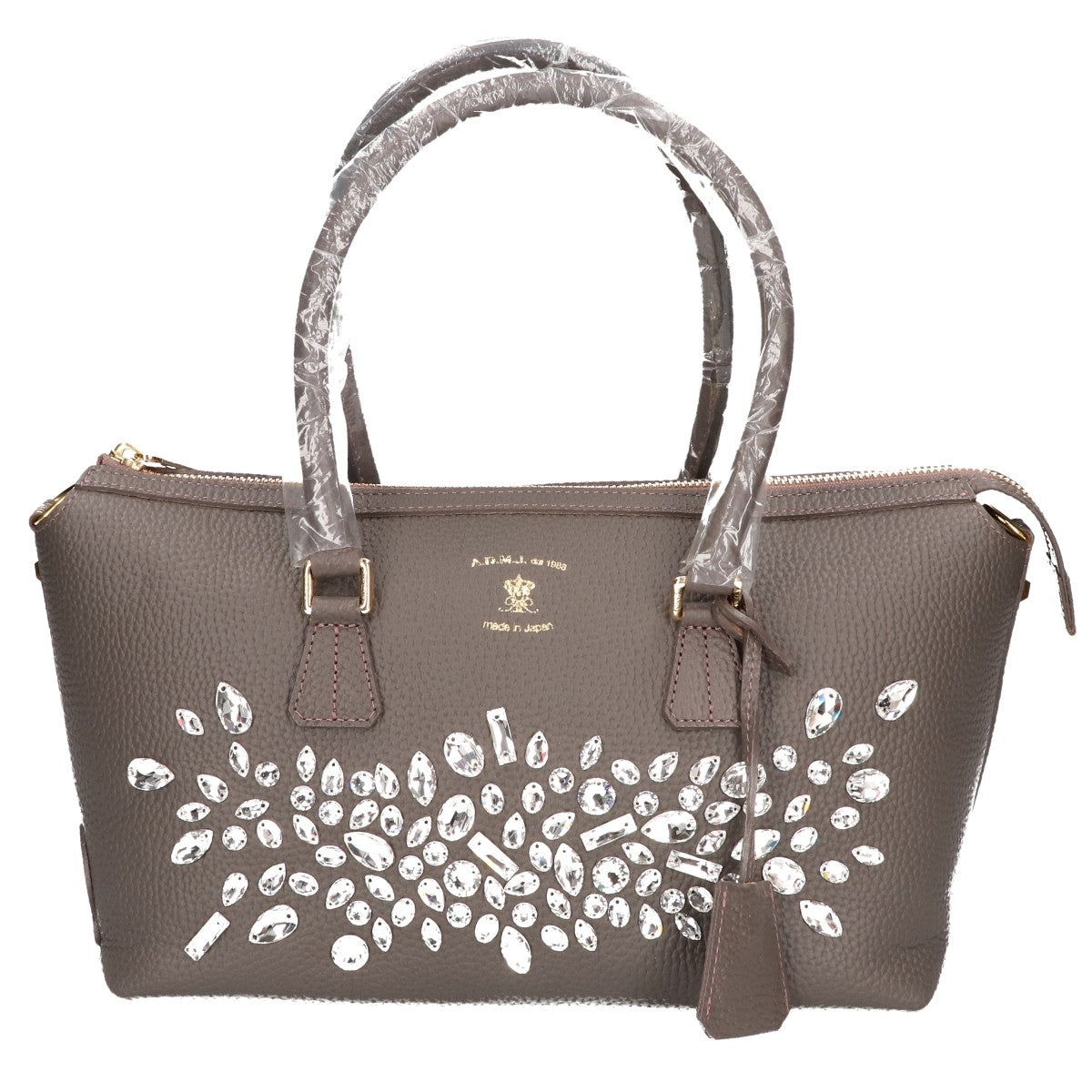 A.D.M.J. Accessoires De Mademoiselle ADMJ 【新品同様】18SC080104 スワロフスキークリスタル付 2WAYショルダー トートバッグ