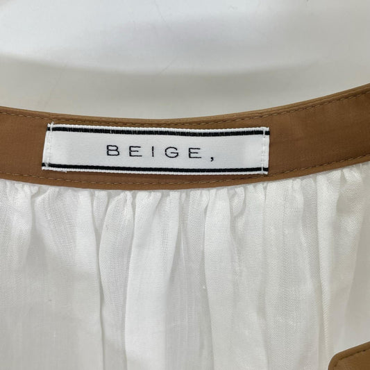 BEIGE ベイジ 26年製 ホワイト PAULINE リネンレーヨンフェイクレザー配色ブラウス トップス
