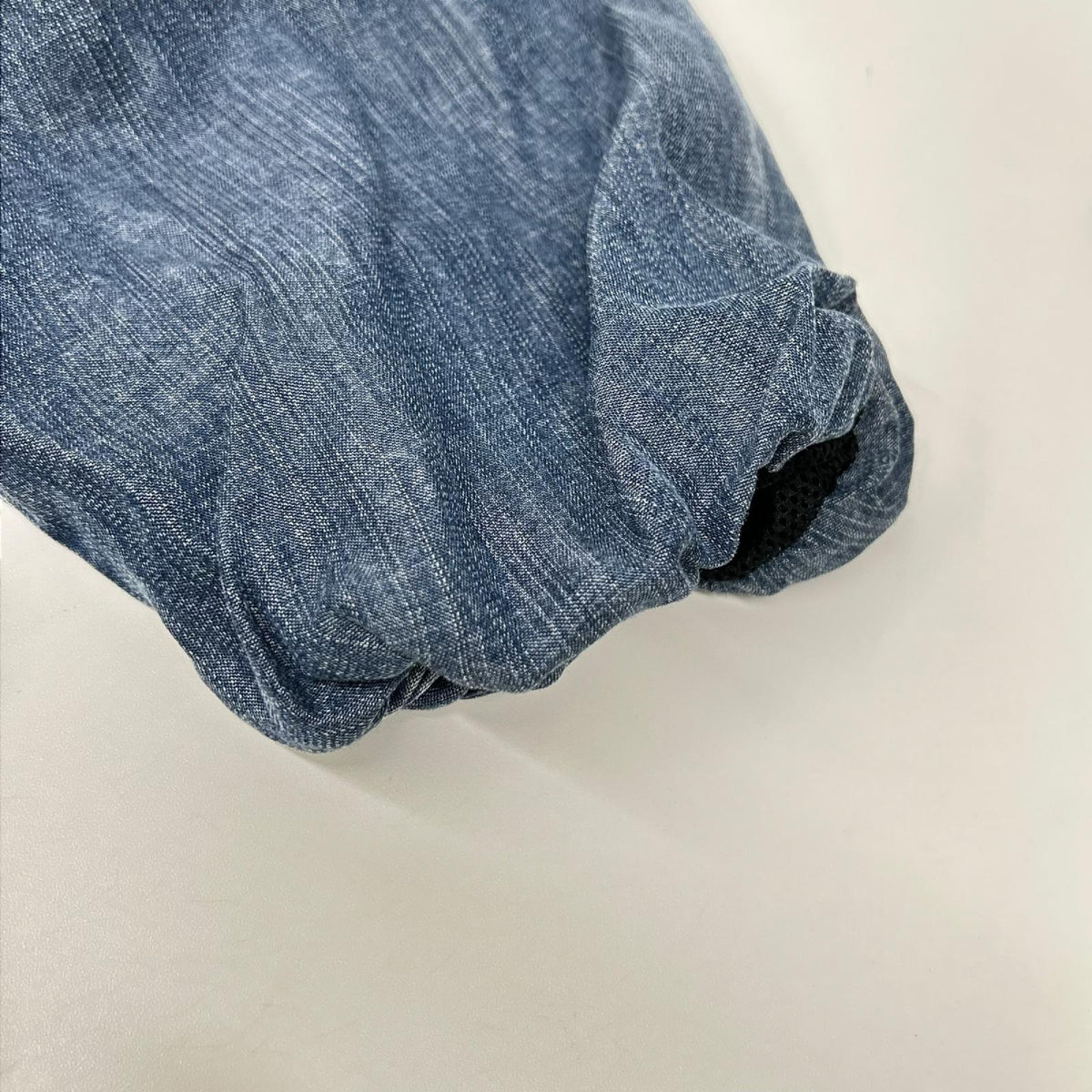thirty three ブラック×インディゴ 接触冷感×テンセルデニム5分袖ワンピース ワンピース