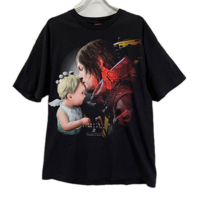 GEEKS RULE ギークスルール ブラック DEATH STRANDING 2 シルクスクリーンプリントTシャツ トップス