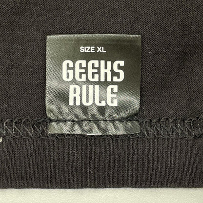 GEEKS RULE ギークスルール ブラック DEATH STRANDING 2 シルクスクリーンプリントTシャツ トップス