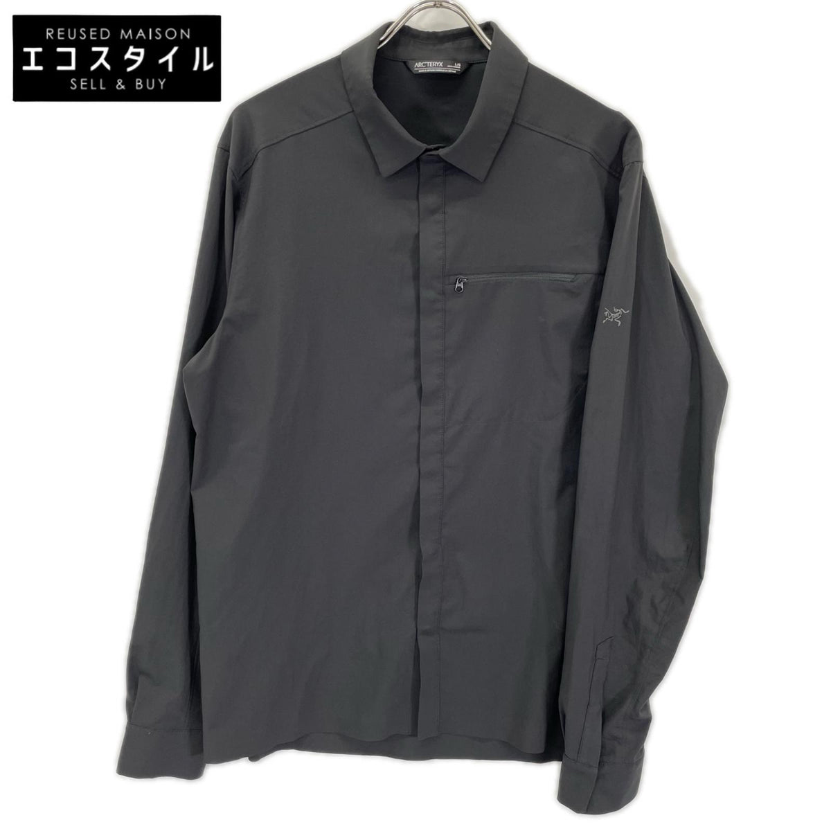 ARC'TERYX アークテリクス X000007410 23SS ブラック SKYLINE LS SHIRT スカイライン 比翼ボタン 長袖 ボタンシャツ トップス