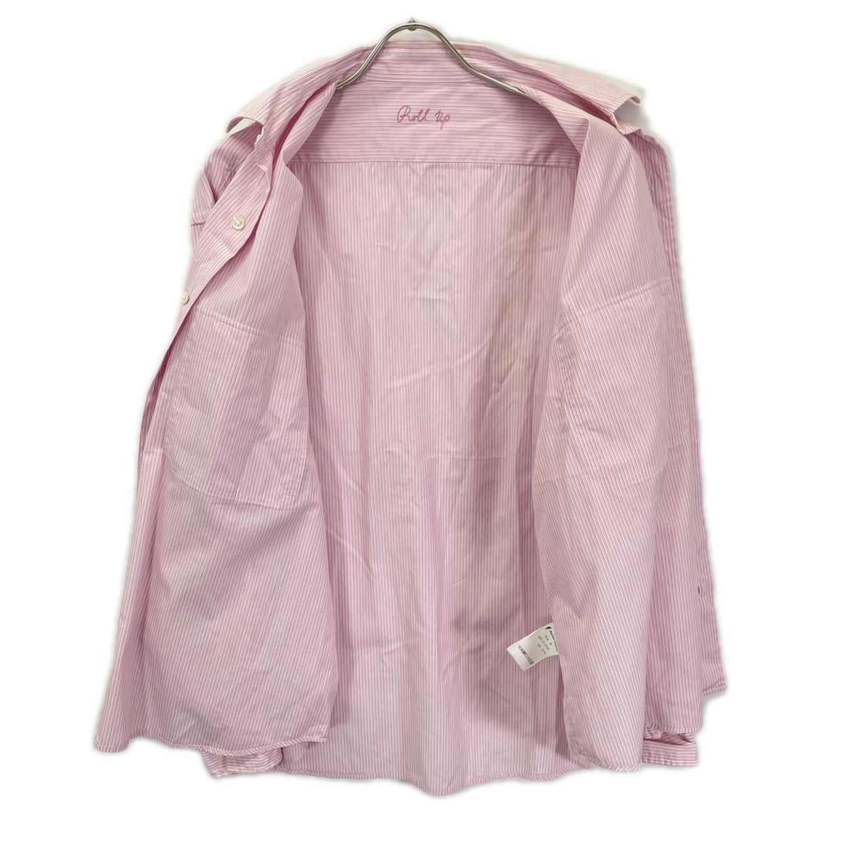 Porter Classic ポータークラシック サクラ/ピンク コットン ROLL UP STRIPE SHIRT ストライプ ロールアップ ボタンシャツ トップス