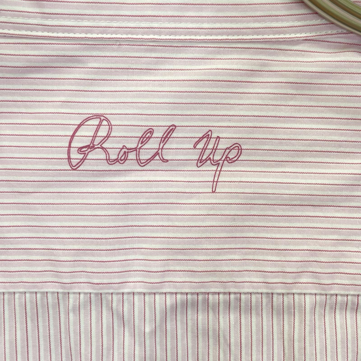 Porter Classic ポータークラシック サクラ/ピンク コットン ROLL UP STRIPE SHIRT ストライプ ロールアップ ボタンシャツ トップス