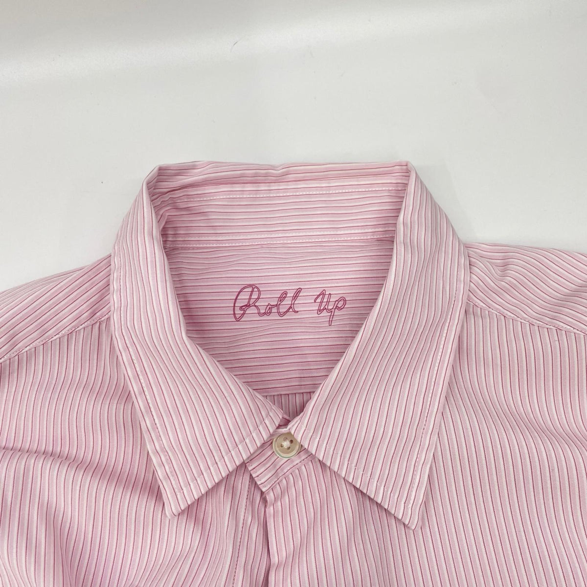 Porter Classic ポータークラシック サクラ/ピンク コットン ROLL UP STRIPE SHIRT ストライプ ロールアップ ボタンシャツ トップス